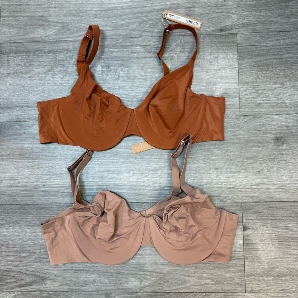 New Set of 2 Skims Smoothing Intimates Full Coverage Bra Sienna & Bronze 40B
